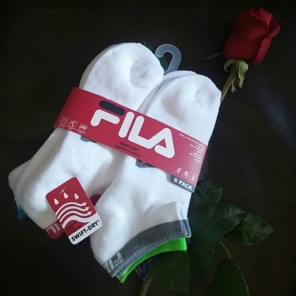 6 PACK FILA SOCKS LOW CUT NEW